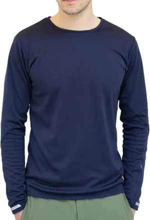 Homi Sustain Base  Double Layer Thermal Long Sleeves T-Shirts, UPF 50  Sun Protection, Sport Long Base Layer- Navy (XL)