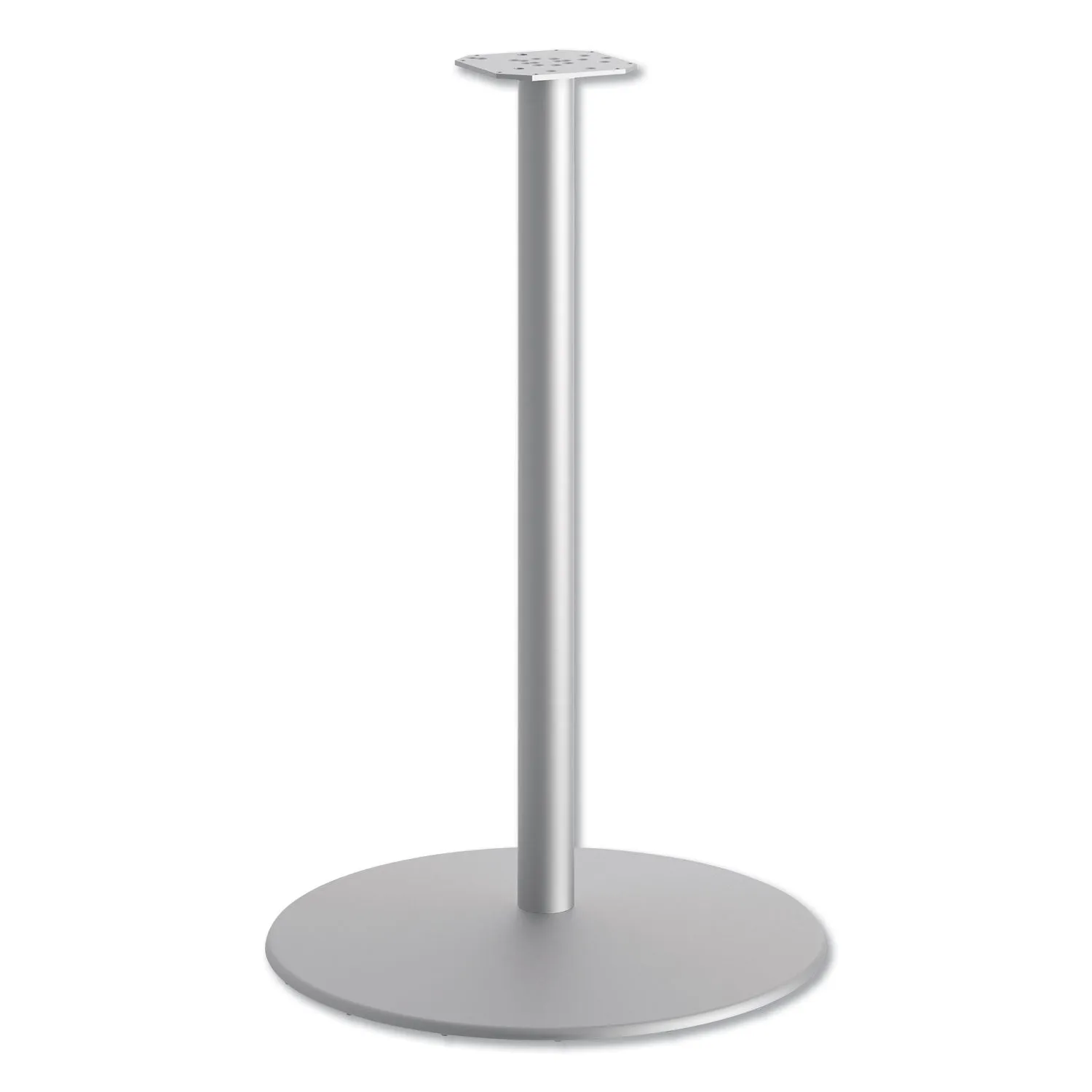 HON® Between Round Disc Base for 42" Table Tops, 40.79" High, Textured Silver