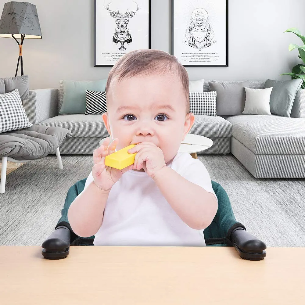 Hook On Chair, Safe and High Load Design, Fold-Flat Storage and Tight Fixing Clip on Table High Chair, Removable Seat Cushion, Attach to Fast Table Chair (Dark Green)