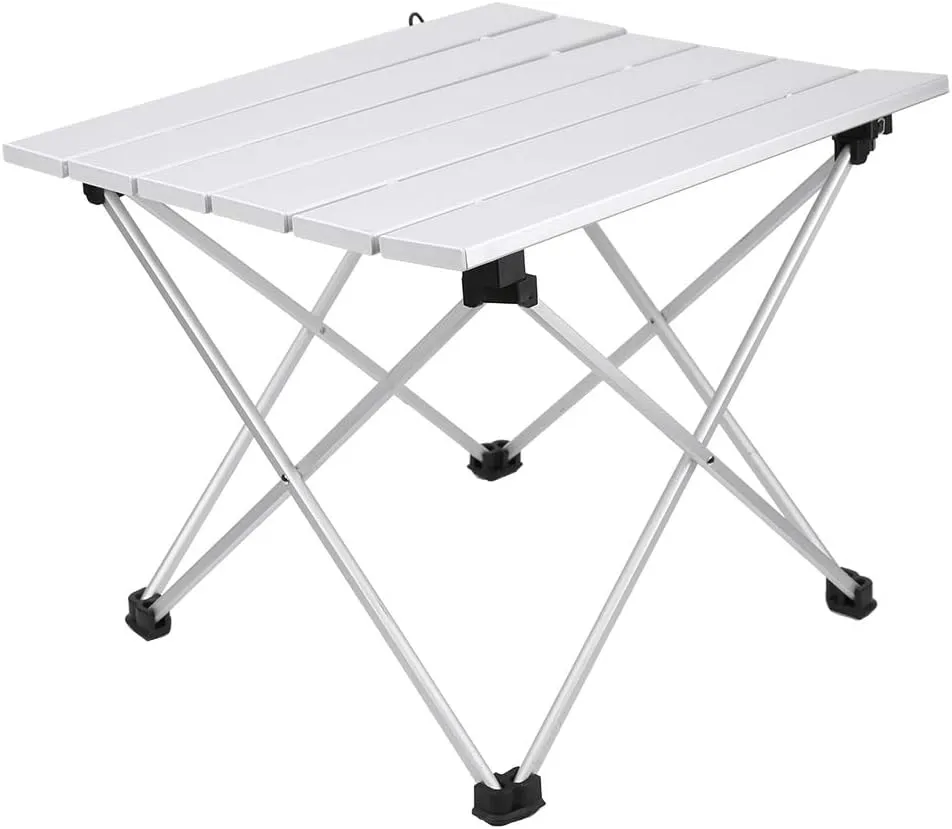 Horoper Portable Folding Table, Compact Aluminum Camping Table, Camping Desk BBQ Table, Folding Picnic Table, Aluminum Alloy Table Foldable Desk Table Outdoor Camping (S)