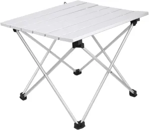 Horoper Portable Folding Table, Compact Aluminum Camping Table, Camping Desk BBQ Table, Folding Picnic Table, Aluminum Alloy Table Foldable Desk Table Outdoor Camping (S)