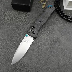 HUAAO EDC Folding Knife, Axis Lock Pocket Knife with D2 Steel Blade Carbon Fiber Handle, Thumb Stud Open Pocket Knife with Reversible PocketClip
