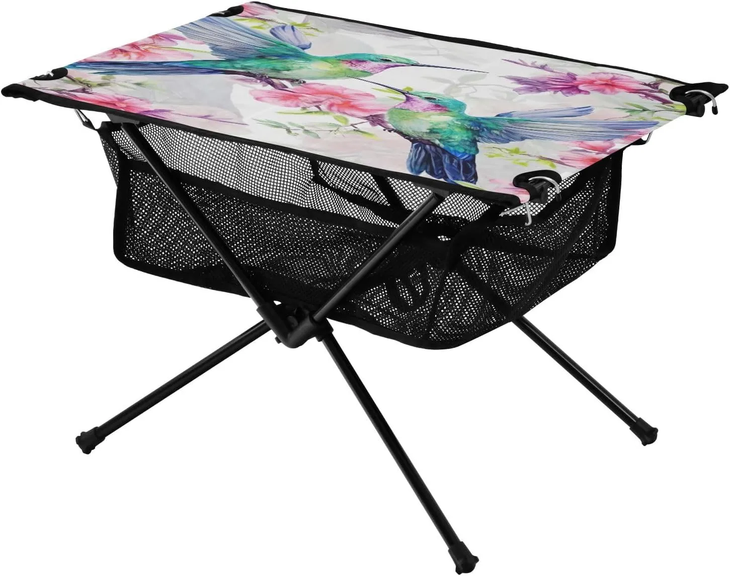 Hummingbirds Portable Folding Camping Table, Compact Lightweight Beach Table with Carrying Bag for Outdoor Picnics, BBQs, Camp
