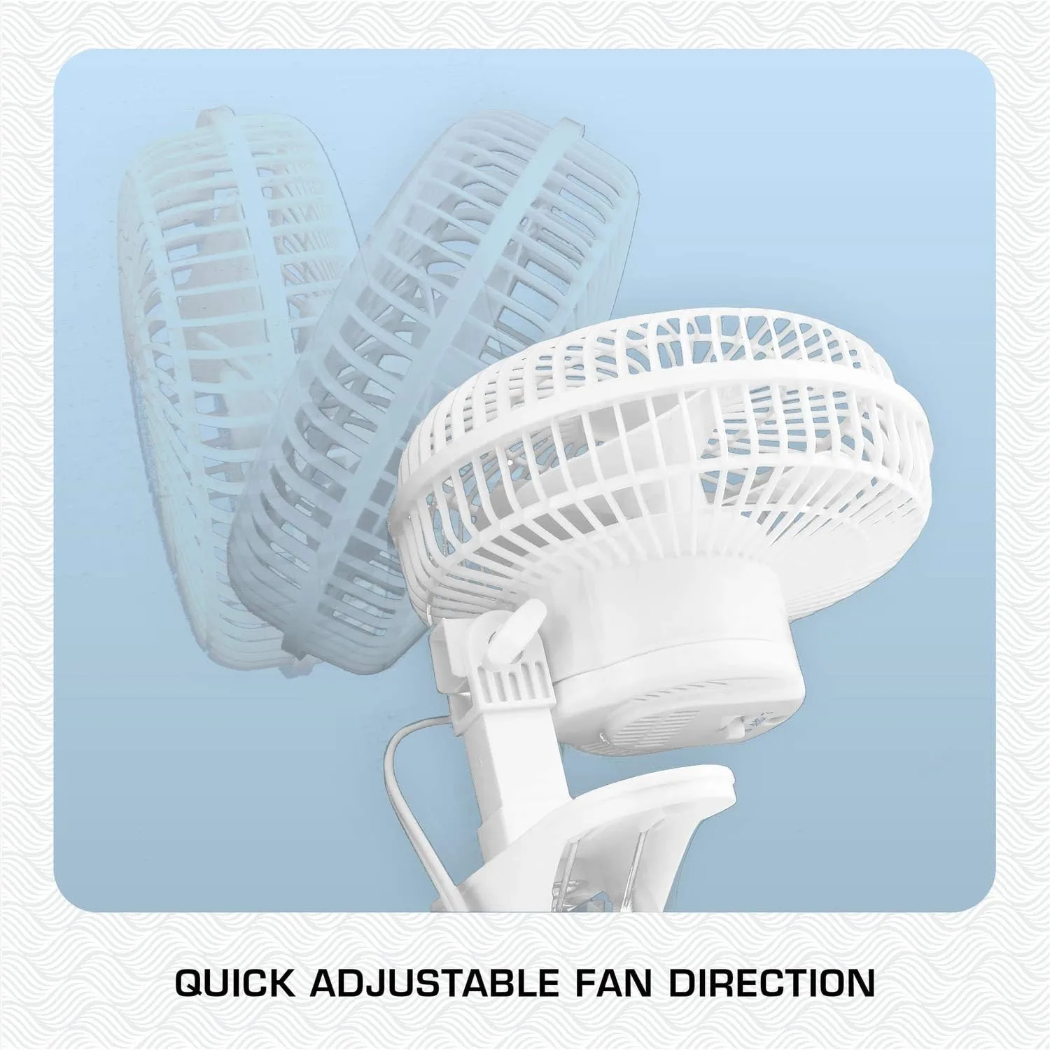 Hurricane Classic 6 Inch Clip Fan, 2 Speed Portable Desk Table Fan with Tilt, White