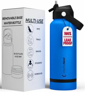 HydraNest Dog Water Bottle 32oz - Insulated Portable Pet Hydration for Beach & Camping - Travel Bowl Included - Thoughtful Gift for Pet Parents and Animal Lovers