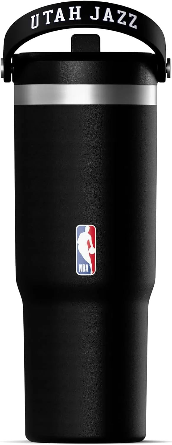 Hydrapeak x NBA Officially Licensed Utah Jazz 32 oz Nomad Tumbler with Handle and Straw Lid, Leakproof Stainless Steel Water Bottle