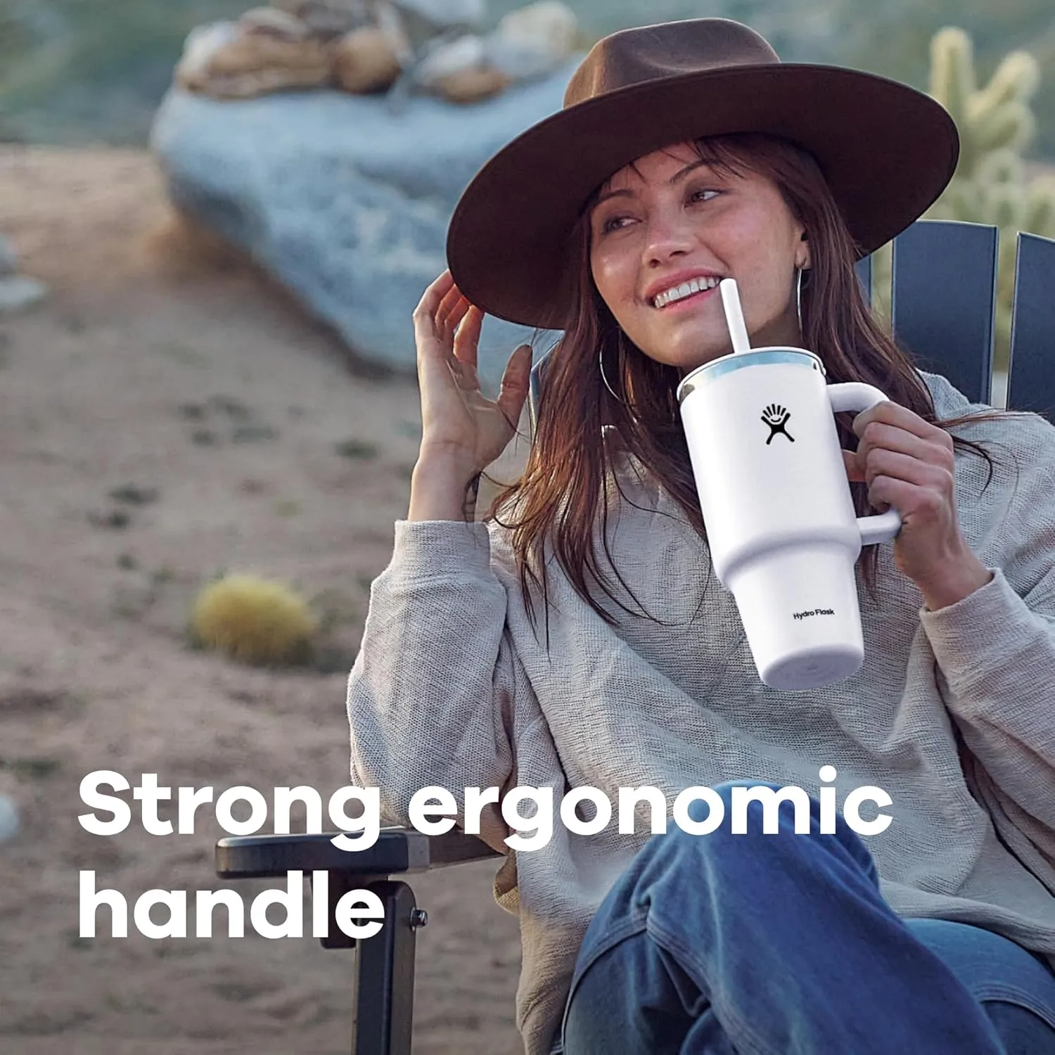 Hydro Flask 32 Oz Travel Tumbler with Handle, Lid and Straw - Insulated Stainless Steel in 32 Oz Aloe Green
