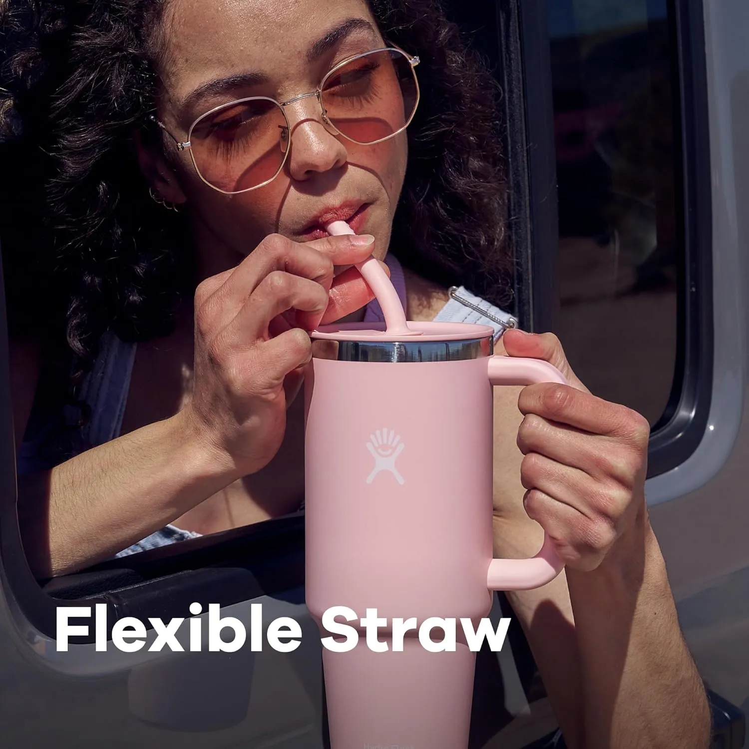 Hydro Flask 32 Oz Travel Tumbler with Handle, Lid and Straw - Insulated Stainless Steel in 32 Oz Aloe Green