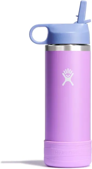 HYDRO FLASK Kids Water Bottle Jr. Stainless Steel Insulated With Straw Cap for Water, Milk, Juice, School, Camp, Sport, Play and Lunch, Easy to Clean, Leak-Resistant