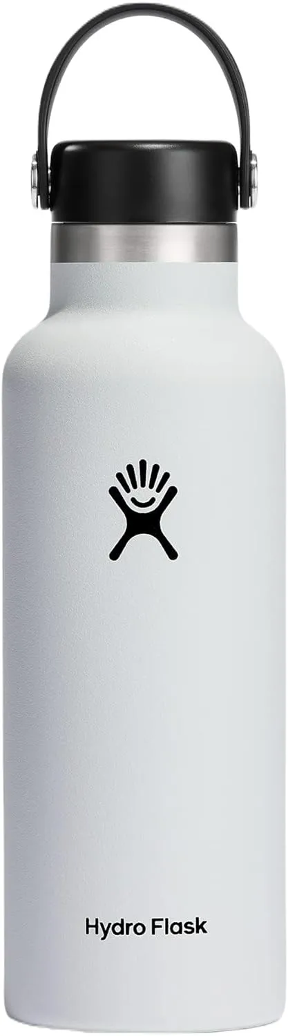 Hydro Flask Stainless Steel Standard Mouth Water Bottle with Flex Cap and Double-Wall Vacuum Insulation