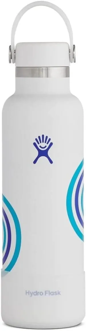 Hydro Flask - Water Bottle 621 ml (21 oz) - Refill for Good Edition - Stainless Steel & Vacuum Insulated - Standard Mouth with Leak Proof Flex Cap - Whitecap