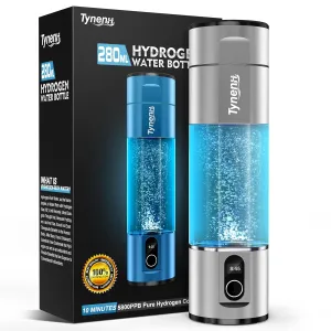 Hydrogen Water Bottle Generator,10min Water Lonizer Machine 5800PPM  with SPE/PEM Technology,Rechargeable Aqua Health Hydrogen - Silver