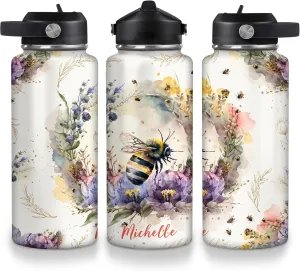 Hyturtle Personalized Animals Stainless Steel Water Bottle 19032025 D2 (Bee)