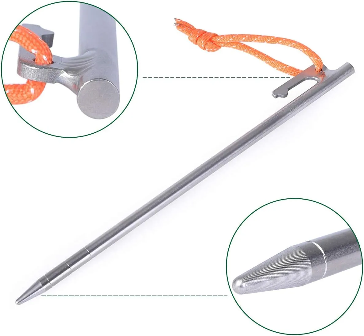 iBasingo 6 pcs Titanium Alloy Tent Pegs Outdoor Camping Awning Tent Stakes Lightweight Tent Nail Ti1564I