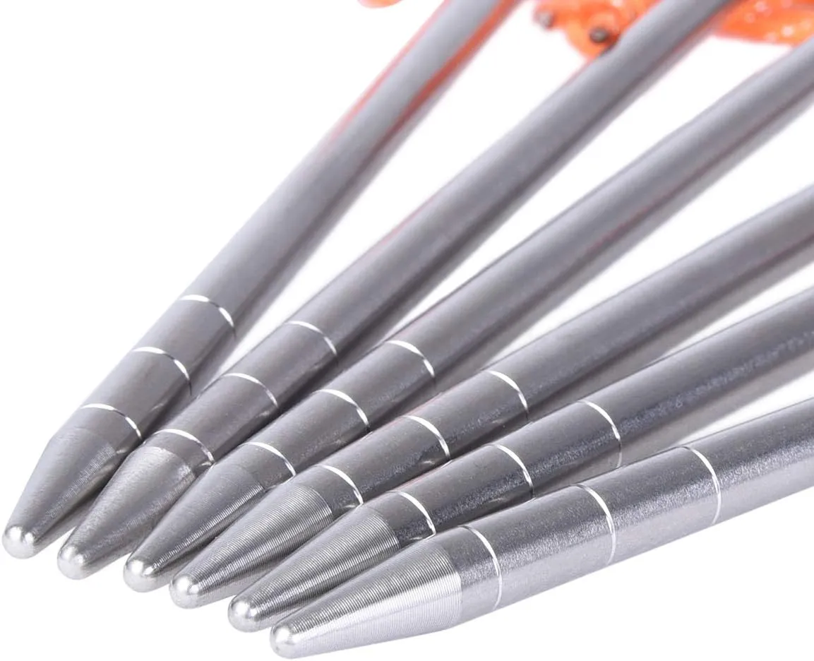 iBasingo 6 pcs Titanium Alloy Tent Pegs Outdoor Camping Awning Tent Stakes Lightweight Tent Nail Ti1564I