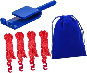 Ice Fishing Anchor Tool, with Storage Bag, Shelter Accessory, Sturdy Practical Ice Tent Fixing Ropes for Fixation of Canopies