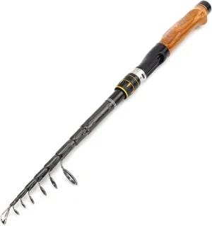 Ice Fishing Rod Carbon Spinning Casting Rod Travel Lure Trout Telescopic Fishing Rod Lure Weight 5-20g Carp Wooden Handle Pole Conveniently Carrying Fishing Rod (Color : ClearSpinning Rod, Size : 2.