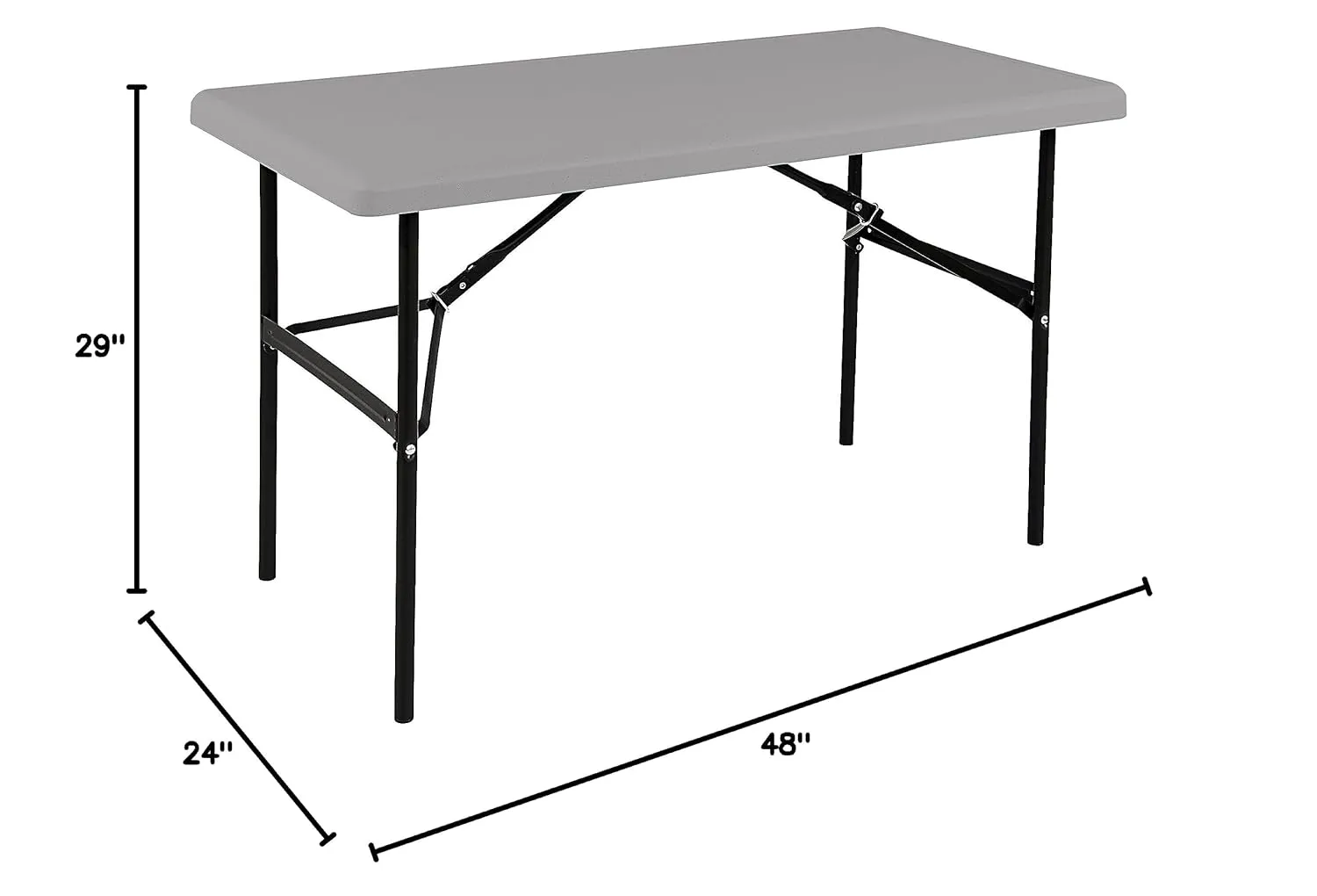 Iceberg IndestrucTable Classic Folding Table, 24" x 48", Charcoal