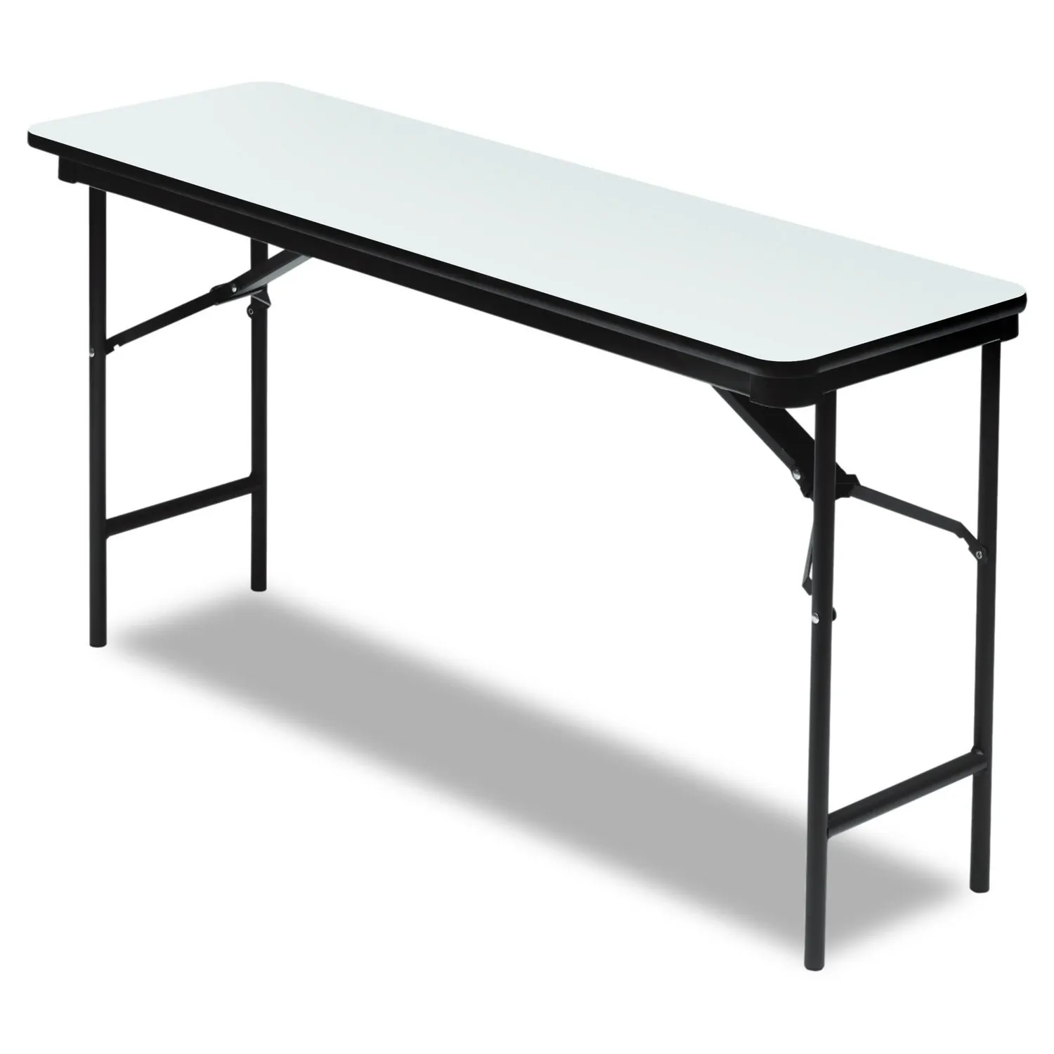 Iceberg OfficeWorks Commercial Wood Laminate Folding Table – 60” Rectangular Multipurpose Table, Gray Top & Charcoal Frame – Folding Table for Offices, Classrooms, or Workspaces