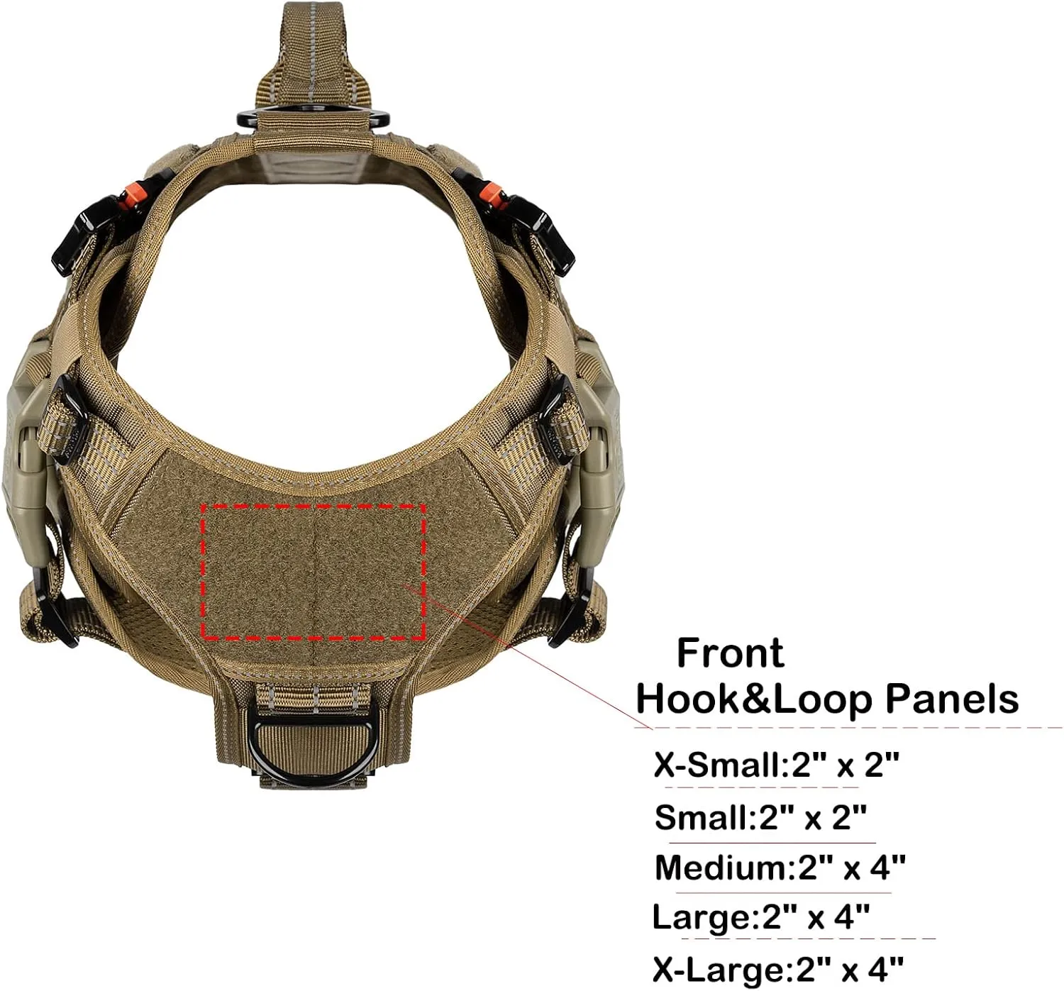 ICEFANG Reflective GN3 Tactical Dog Harness with 6X Buckles,for Medium Sized Dogs,Dog Molle k9 Vest,Adjustable Pet Harness,No-Pulling Front Leash Clip (M (25"-31" Chest), Brown)