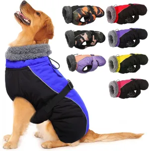 IECOii Extra Warm Dog Coat - Reflective, Adjustable Winter Jacket with Buckle & Fleece Turtleneck for Small, Medium & Large Dogs