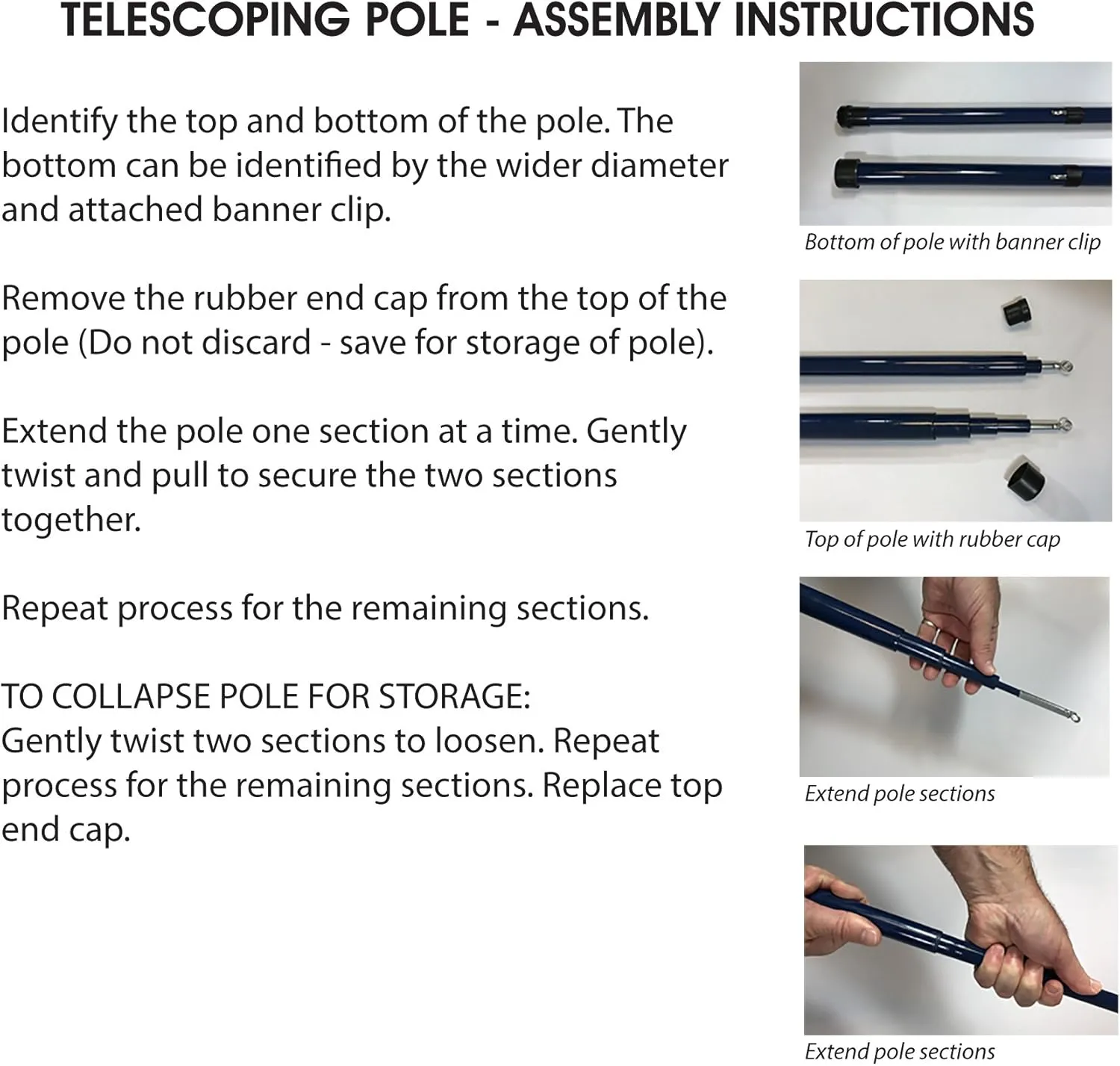 In the Breeze 3681 — 22-Foot Heavy Duty Telescoping Pole — Outdoor Fabric Decor Pole, Easy Assembly
