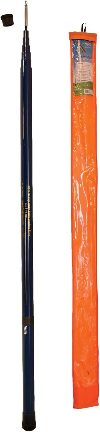 In the Breeze 3681 — 22-Foot Heavy Duty Telescoping Pole — Outdoor Fabric Decor Pole, Easy Assembly
