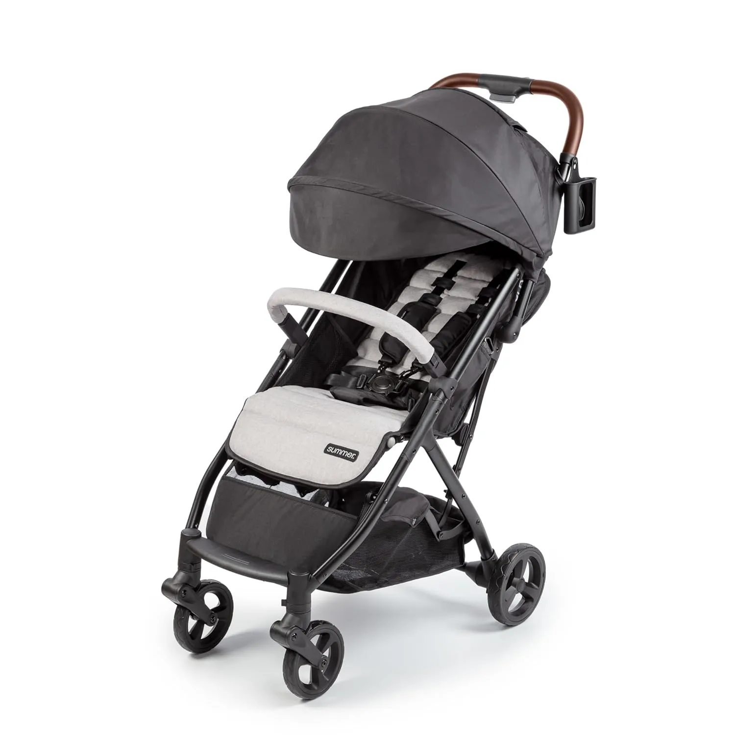 Ingenuity 3Dquickclose CS  Compact Fold Stroller – Lightweight Stroller with Oversized Canopy, Extra-Large Storage and Compact Fold, CarSeat Compatible, Gray