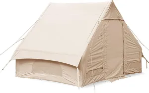 Instant Family Tent 5-8 Person Cotton Canvas Tent,Large Space Inflatable Tent Outdoor Glamping Camping Cabin Tent Waterproof Easy Set Up in Seconds Without Tent Pole