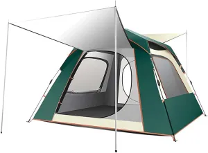 Instant Pop-Up Camping Tent for 3-8 People Lightweight Tent Double Layer Family Tent with Carrying Bag for Outdoor Camping Hiking Climbing Fishing Sur (Dark Green 5~8 Person)