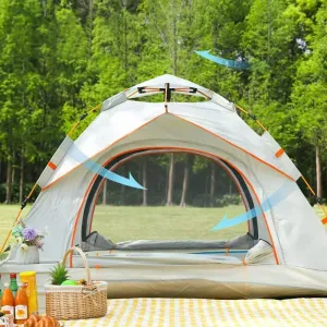 Instant Pop-Up Tents for Camping, 2-3 Person Camping Tent Automatic Easy Setup w/2 Doors & Carrying Bag, Lightweight Outdoor Waterproof Family Tents for Hiking Backpacking Traveling Beach