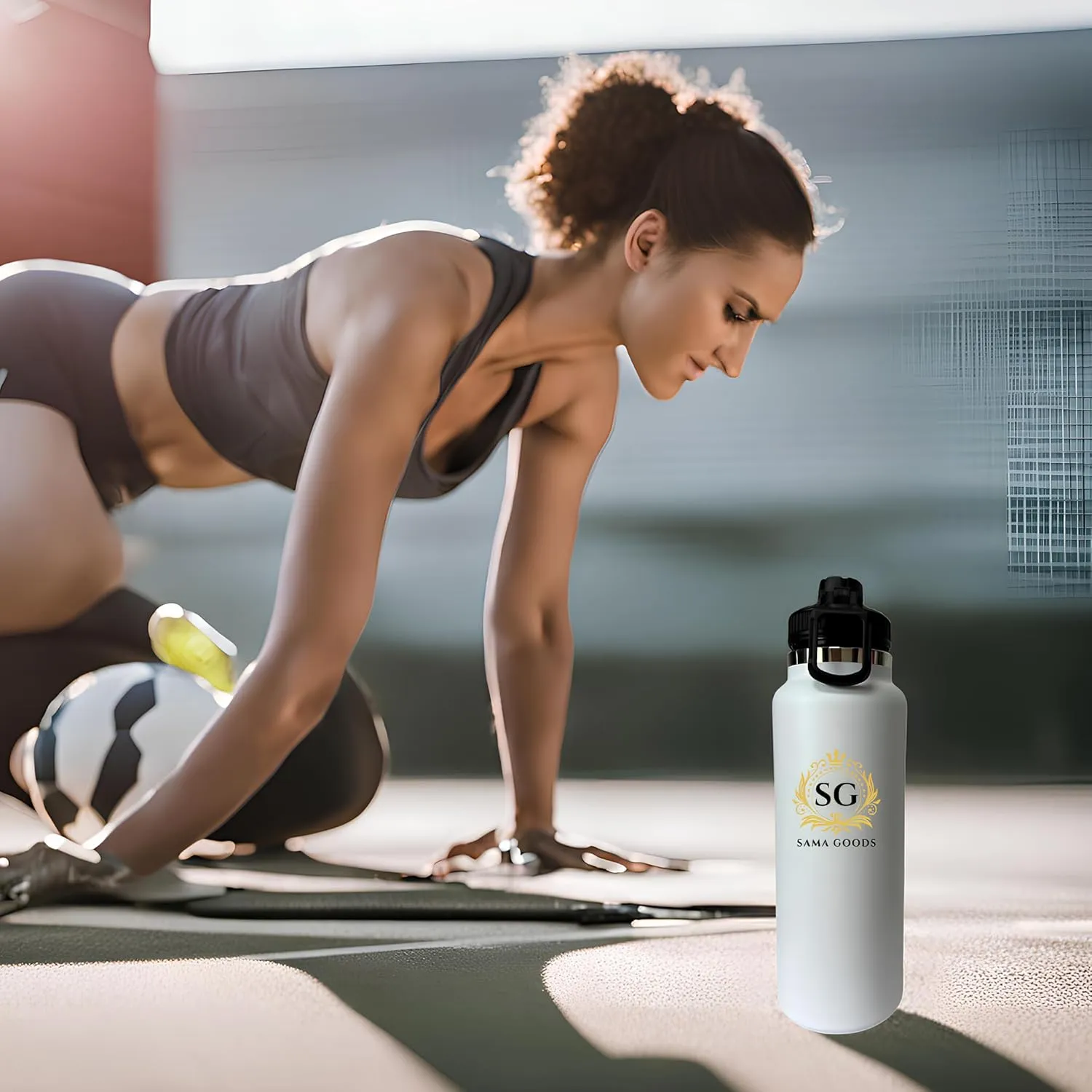 Insulated Stainless Steel Tumbler (White, 40 Oz, Water Bottle)