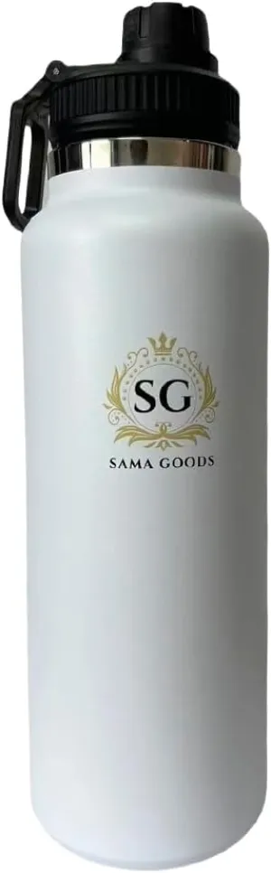 Insulated Stainless Steel Tumbler (White, 40 Oz, Water Bottle)