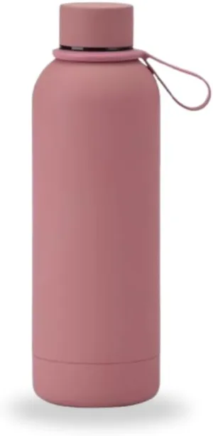 Insulated Water Bottle -17 oz Stainless Steel Rubber Coated Double Wall Water Bottles - Water Thermos Leakproof Lightweight,BPA Free - Gym Water Bottle (Rouge Pink)