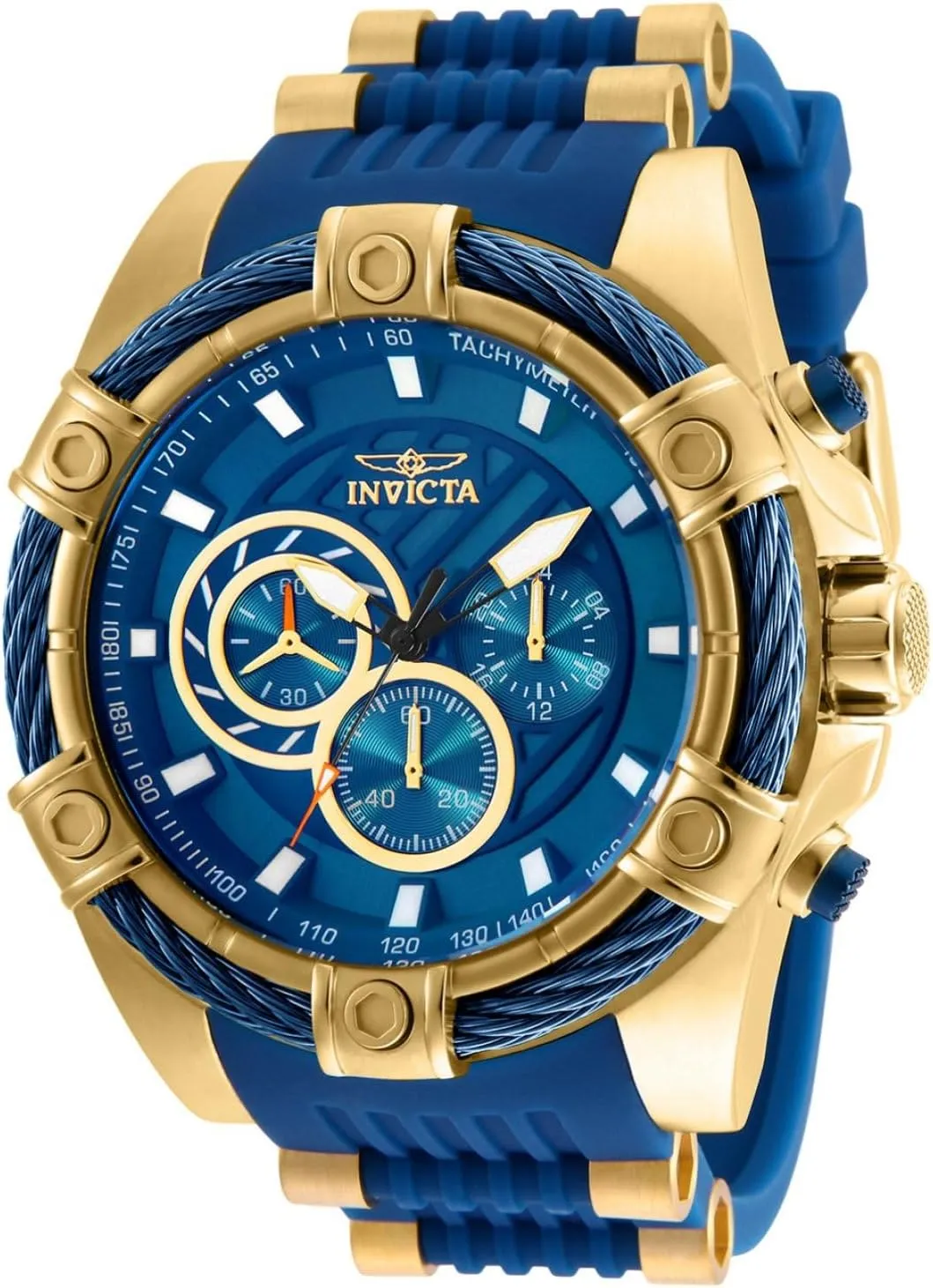 Invicta Men's Bolt Quartz Watch with Polyurethane & Stainless-Steel Strap, Two Tone & Silver, (Model: 25512, 25523, 25527)