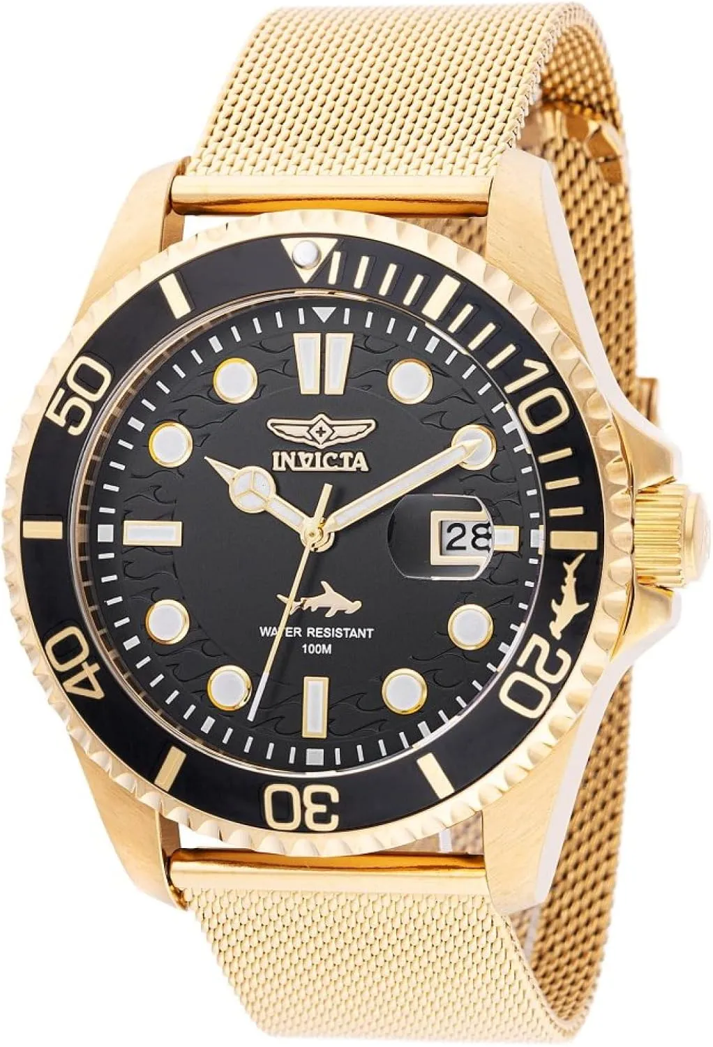 INVICTA Pro Diver Men 43mm Stainless Steel Gold Gold dial PC32 Quartz