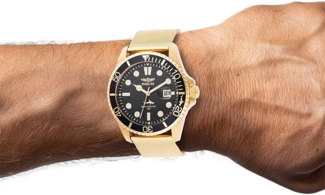 INVICTA Pro Diver Men 43mm Stainless Steel Gold Gold dial PC32 Quartz