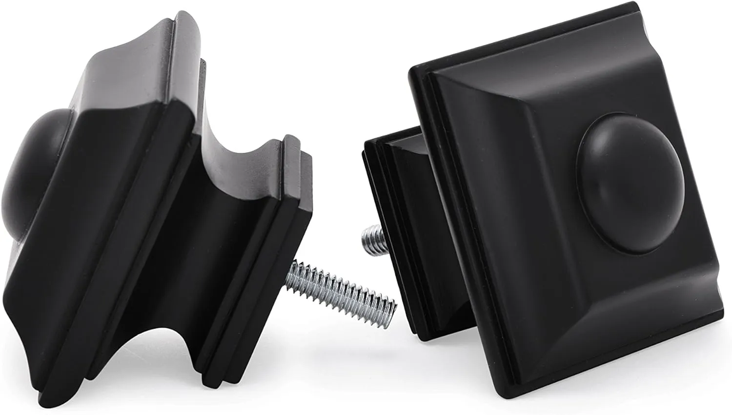 Ivilon Drapery Treatment Window Curtain Rod - Square Design 1 1/8 Rod. 72 to 144 Inch. Black
