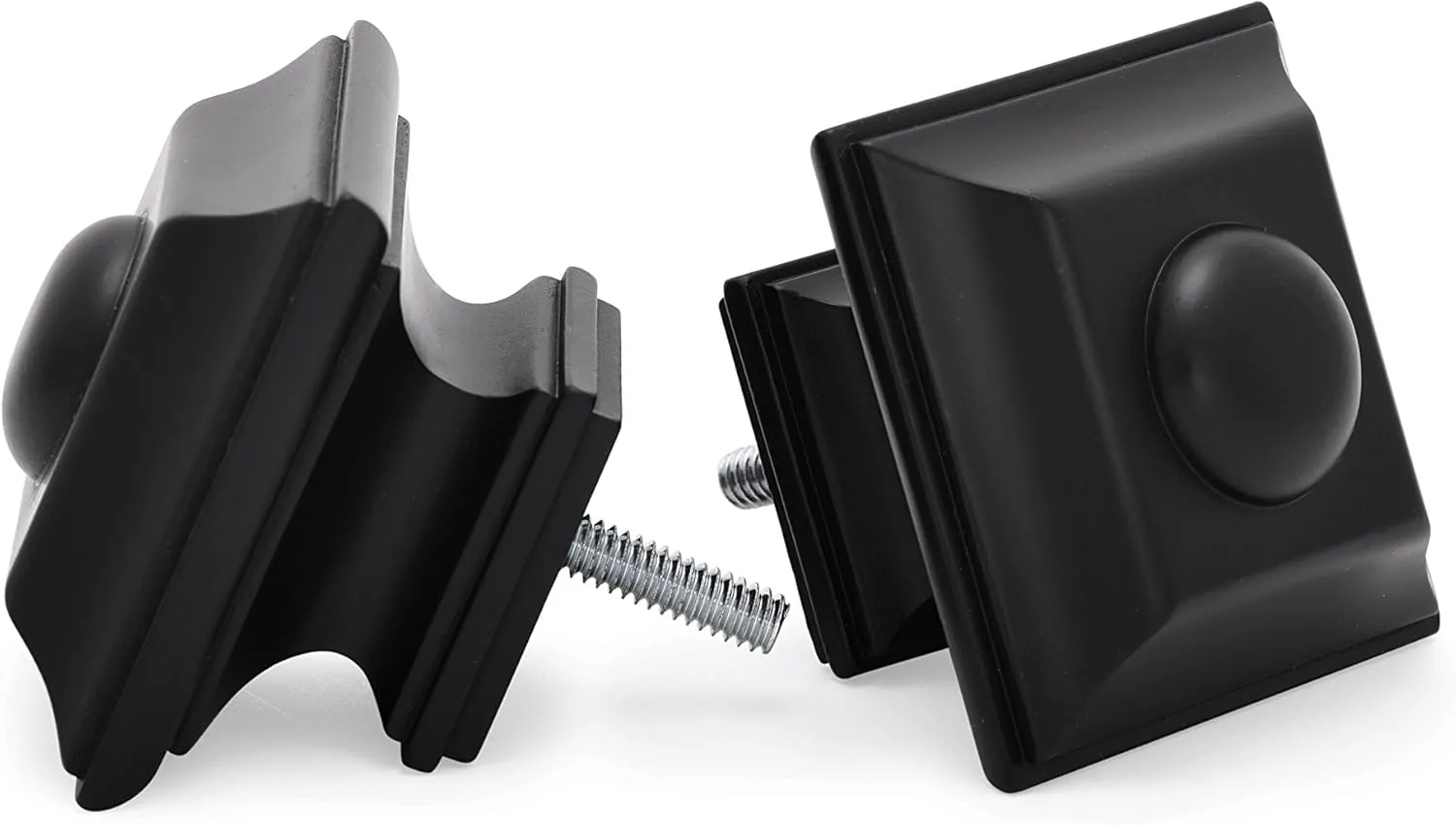 Ivilon Drapery Treatment Window Curtain Rod - Square Design 1 1/8 Rod. 72 to 144 Inch. Black