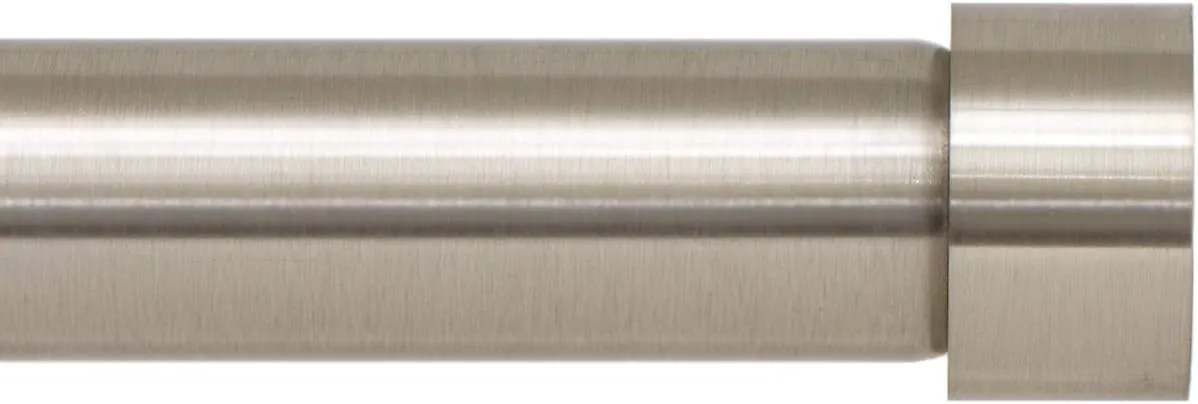 Ivilon Drapery Window Curtain Rod - End Cap Style Design 1 Inch Pole. 48 to 86 Inch Color Brushed Nickel