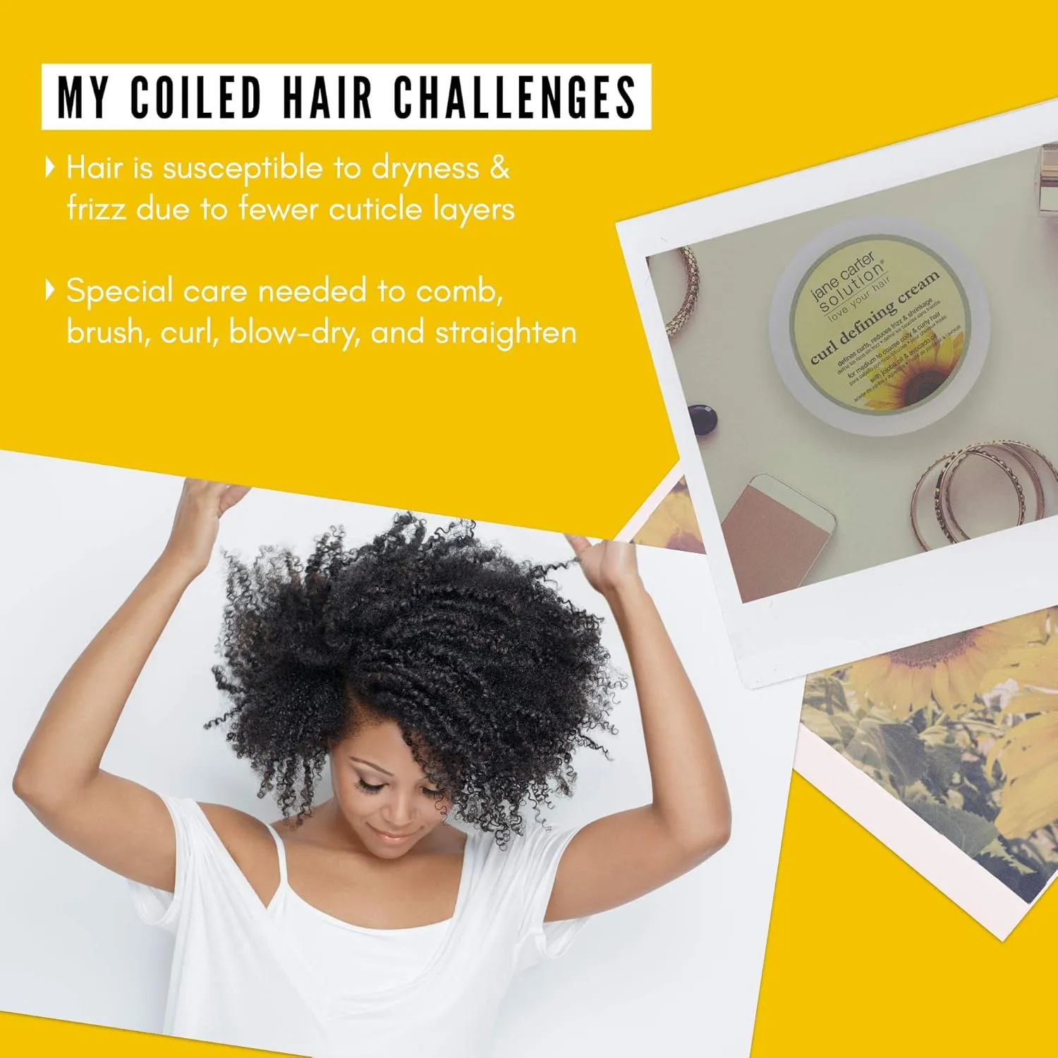 Jane Carter Solution Curl Defining Cream (6oz) - Reduce Frizz, Nourish, Lightweight