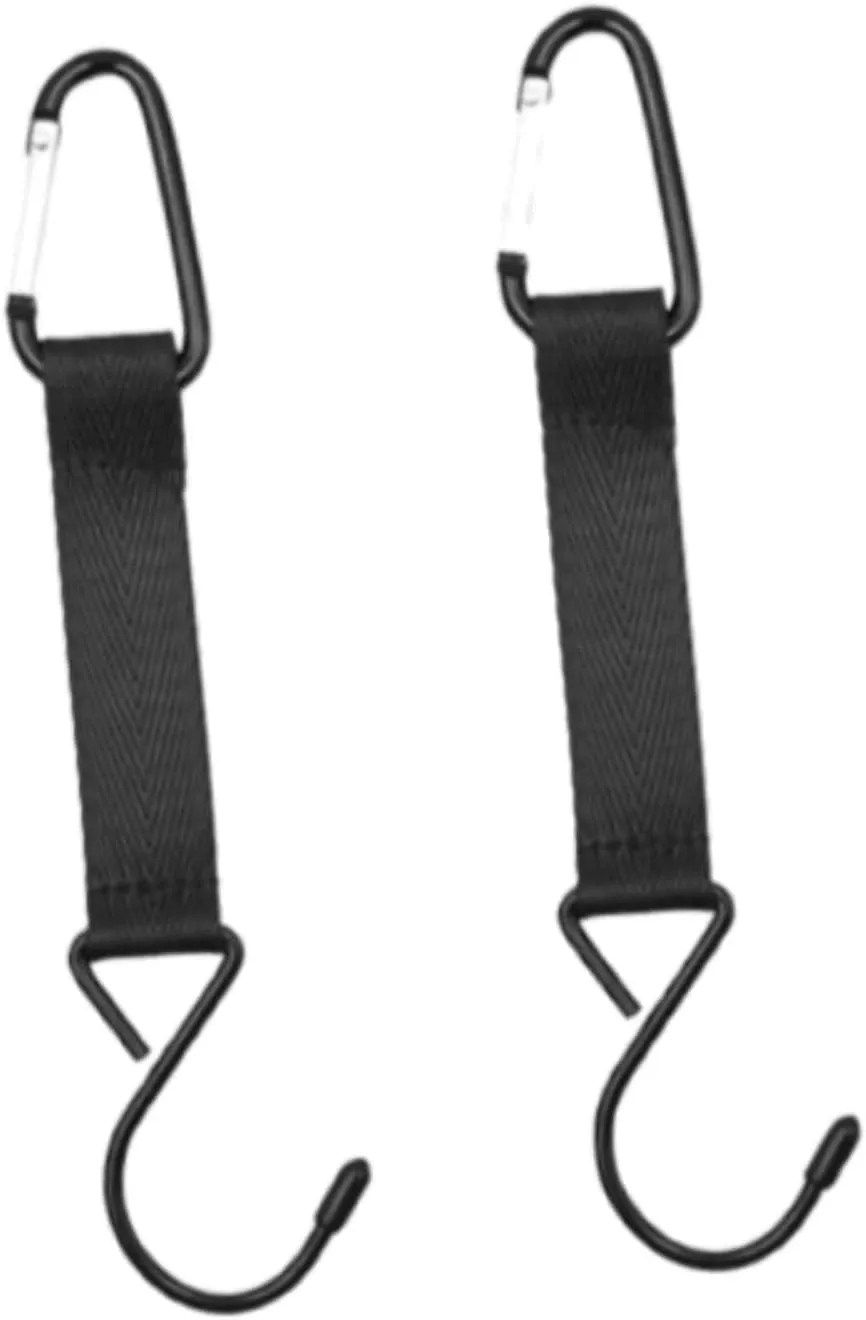 Jojomis 2X Heavy Duty Fence Hooks for Hanging, Multifunctional Camping Hooks for Tents, Coats, Softball Gear, Kitchen Utensils, Ribbon and Metal Hanger for Outdoor and Indoor Use, Black