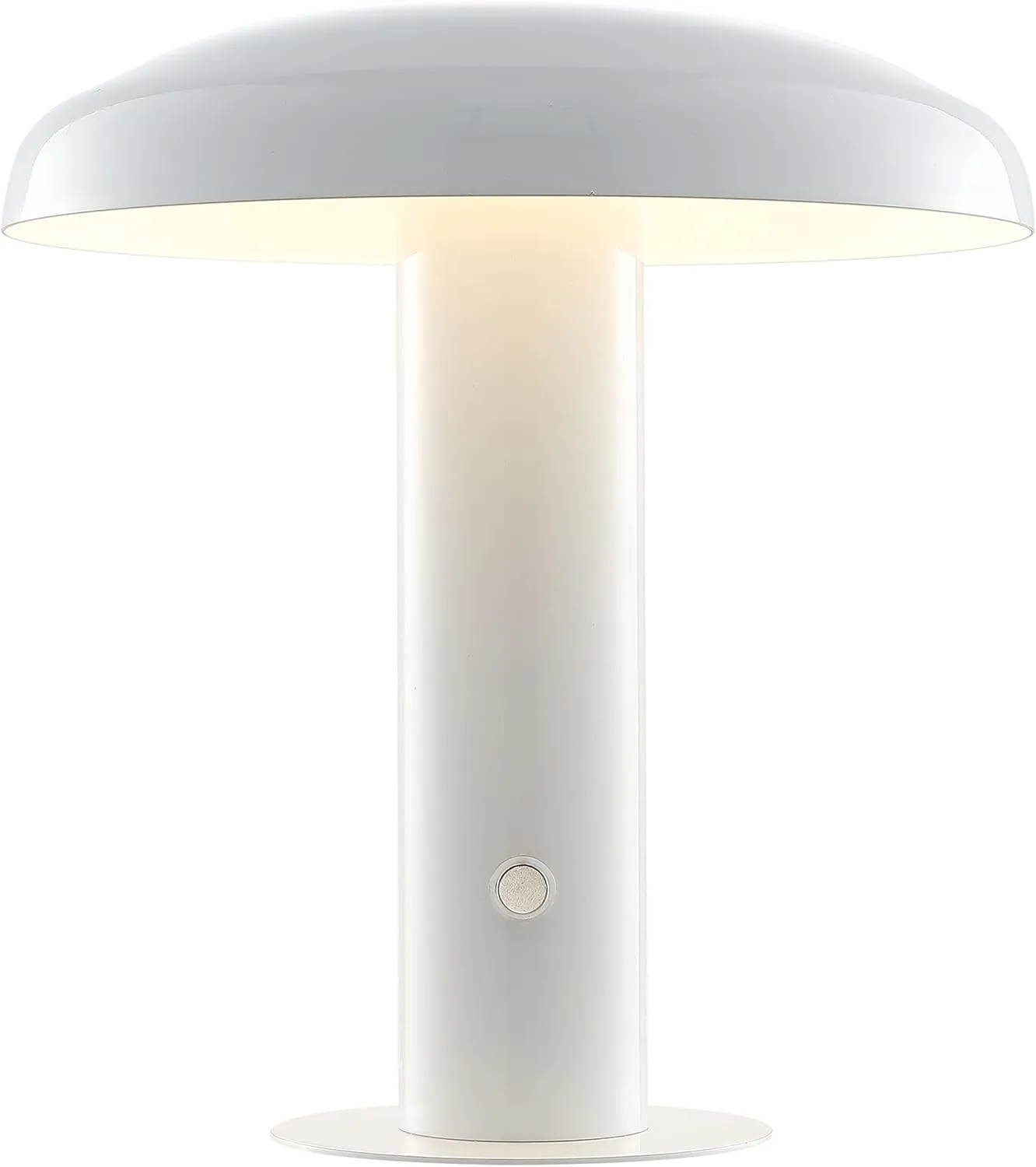 JONATHAN Y JYL7114B Suillius 11" Contemporary Bohemian Rechargeable/Cordless Portable Iron Integrated LED Mushroom Table Lamp Modern, Coastal Bedside Desk Nightstand Lamp, White