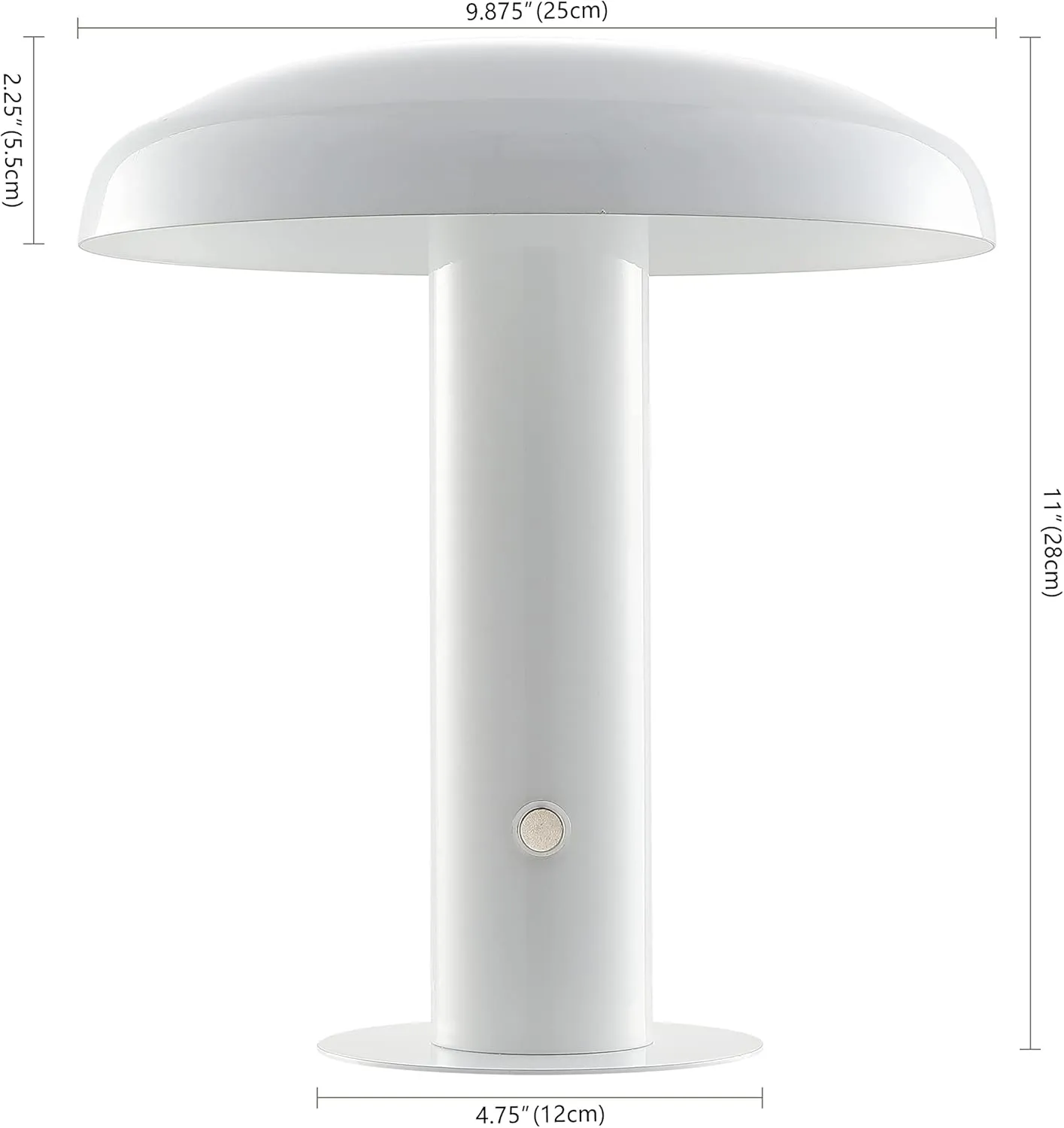 JONATHAN Y JYL7114B Suillius 11" Contemporary Bohemian Rechargeable/Cordless Portable Iron Integrated LED Mushroom Table Lamp Modern, Coastal Bedside Desk Nightstand Lamp, White