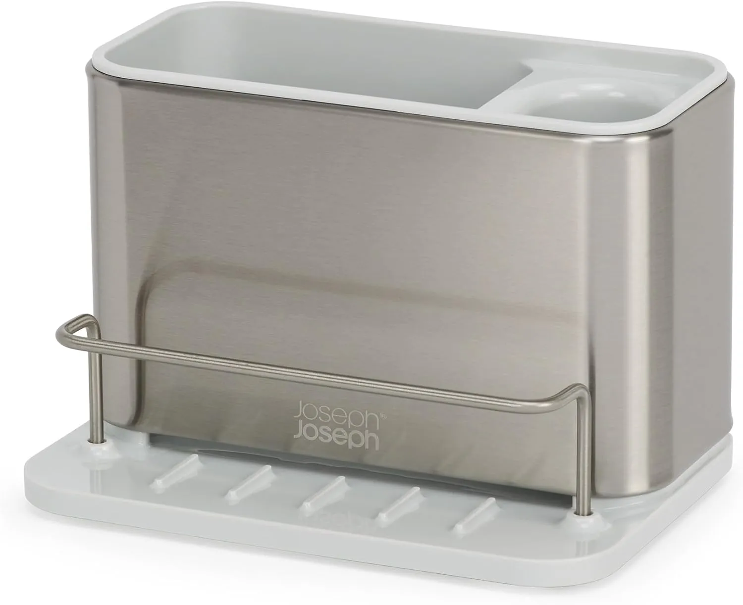 Joseph Joseph Surface Stainless Steel Caddy Sink Area Organizer and Sponge Holder, Stone