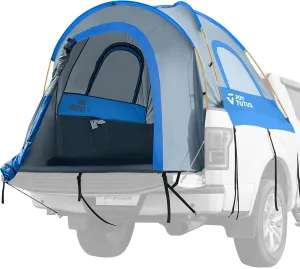JOYTUTUS Truck Tent, Portable Truck Bed Tent with Rainfly, 5FT - 6.5FT Truck Tent with Waterproof PU2000mm Double Layer for 2 Person - Blue