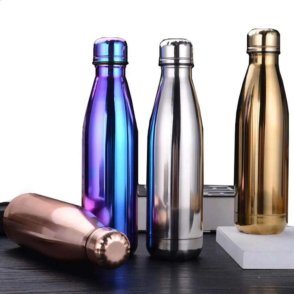 JPOJPO 17oz Insulated Water Bottle Plating Process, Double Vacuum Wall Stainless Steel Bottle for Outdoor Sports Camping Hiking Cycling Picnic Office Home