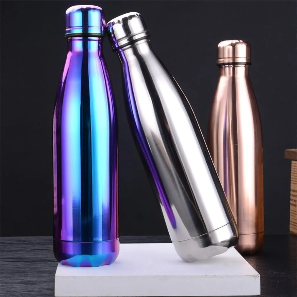 JPOJPO 17oz Insulated Water Bottle Plating Process, Double Vacuum Wall Stainless Steel Bottle for Outdoor Sports Camping Hiking Cycling Picnic Office Home