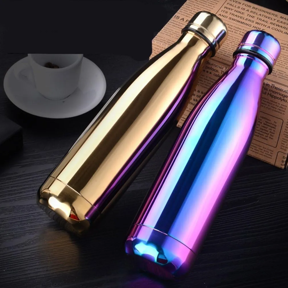 JPOJPO 17oz Insulated Water Bottle Plating Process, Double Vacuum Wall Stainless Steel Bottle for Outdoor Sports Camping Hiking Cycling Picnic Office Home