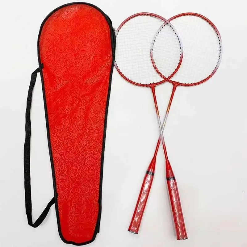 JSEIAJB Badminton Racket with Racket Bag Iron Alloy Primary Training Racket